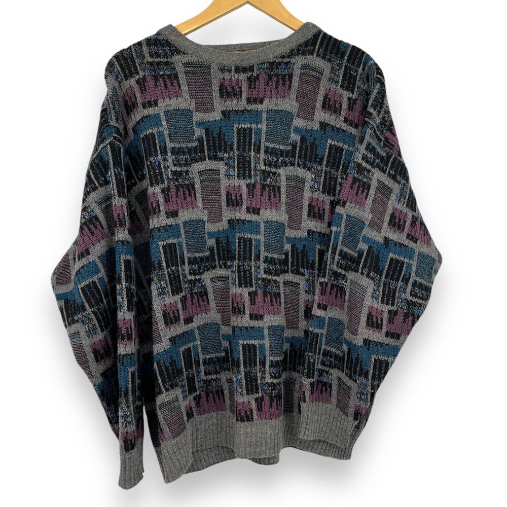 Vintage Interlinea Made in Italy 80s 90s Wool Blend Sweater Men's S 48